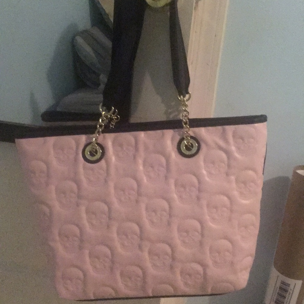 Betsy Johnson vegan leather skull tote!